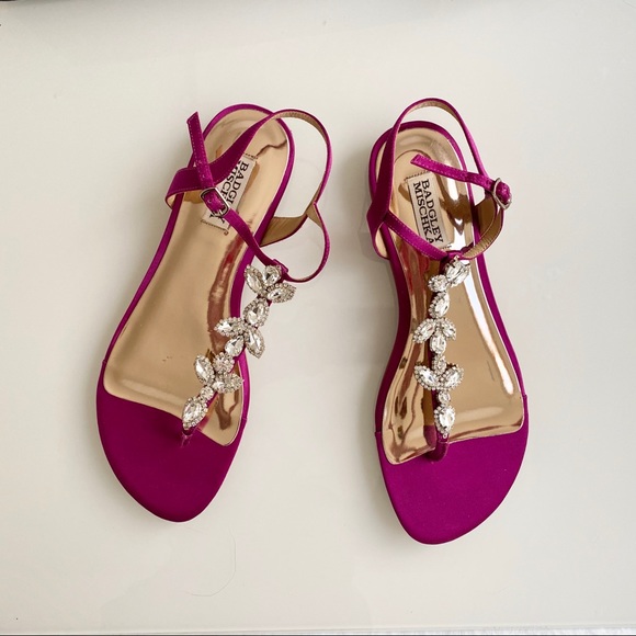 Badgley Mischka Shoes - NEW Badgley Mischka  Sissi Berry Flat Sandals 8.5